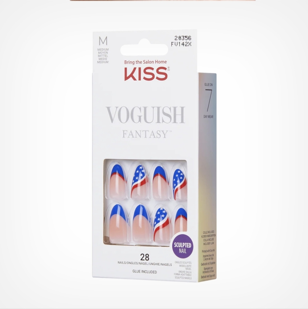 NEW! KISS Voguish Fantasy Patriotic Sculpted Nails